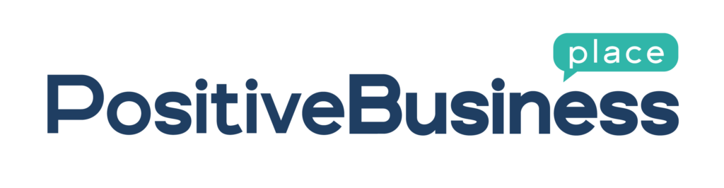 logo positive business place bleu vert